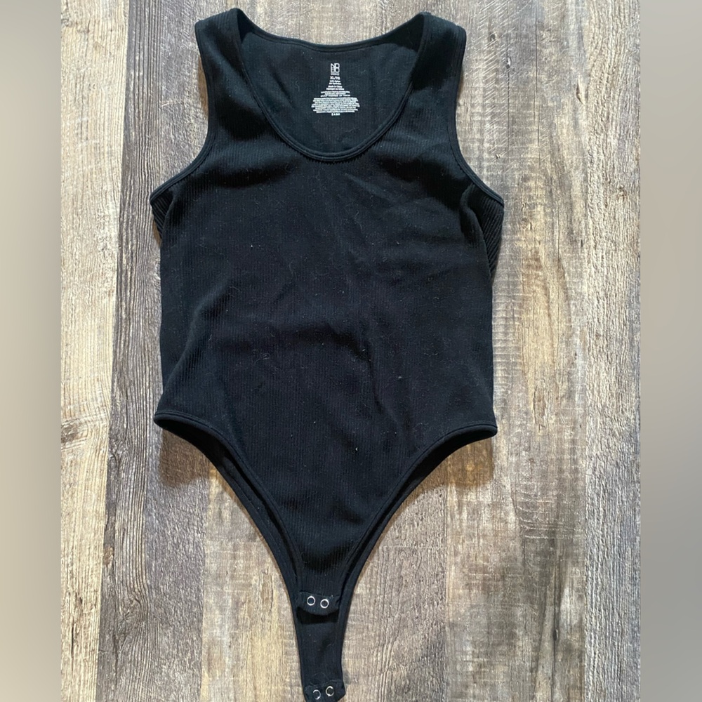 No Boundaries Ribbed Black Bodysuit
